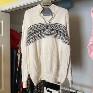 OSCAR DE LA RENTA Quarter Zip Sweater Size L